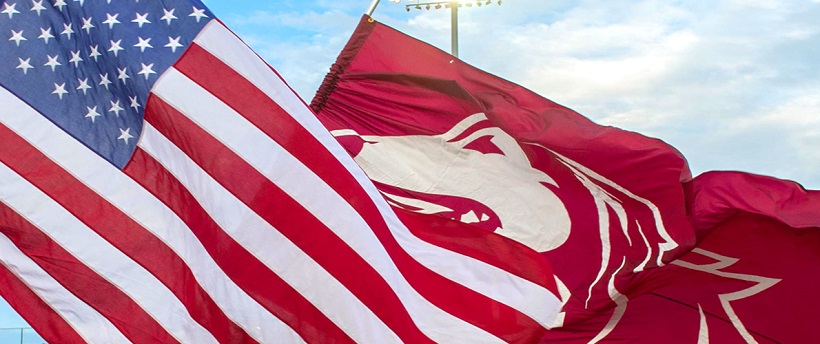 U.S. and Saluki flags